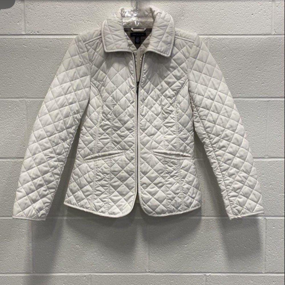 Tommy Hilfiger Women's White Quilted Puffer Jacket